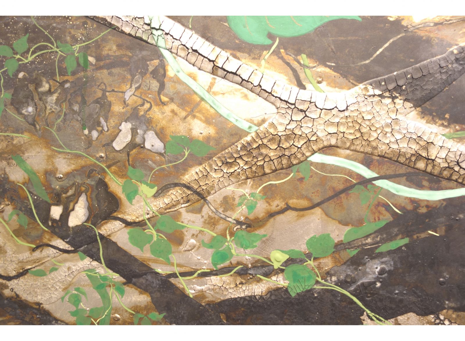 日本画で描くディプロカウルス　古生物　ペルム紀　両生類　水彩画　岩絵具　水干絵具 第11回 「でぃーけー」こと、ディプロカウルスってどんな生き物